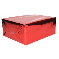 Inpakpapier   rol   400 x 50 cm   metallic rood   cadeaupapier