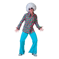 Jaren 70 disco overhemd   bollen   voor heren   Foute party verkleedkleding
