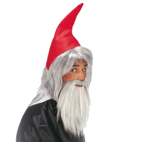 Kaboutermuts met baard voor volwassenen   Carnaval verkleed set   Dwergen/kabouters