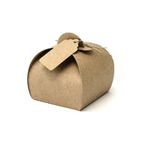 Kado doosjes   karton   bruin   10x stuks   bruiloft bedankt boxen   6 x 6 x 5.5 Cm