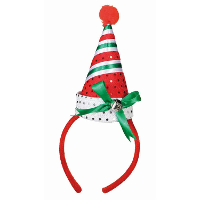 Kerst diadeem/haarband   kerstmuts met bel   rood   polyester   accessoires