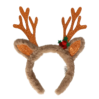 Kerst diadeem/haarband   rendier gewei met oren   bruin   nepbont
