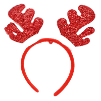 Kerst diadeem/haarband   rendier gewei   rood/groen   19 x 22 cm