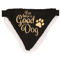 Kerst halsband   bandana   sjaaltje   voor kleine hondjes   zwart/goud   Good Dog