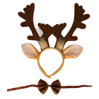 Kerst verkleed tiara/diadeem   rendieren set   gewei en strikje   dames/meisjes   Kerstmis