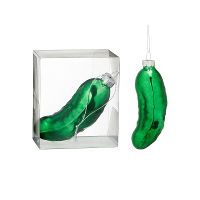 Kersthanger augurk   3x   groen   11 cm   glas   kerstornament   augurken figuurtje
