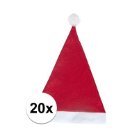 Kerstmuts   20x   rood   volwassenen   polyester   59 cm   kerstaccessoires
