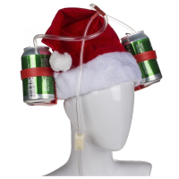 Kerstmuts bierhelm   volwassenen   drankhelm voor kerstmis