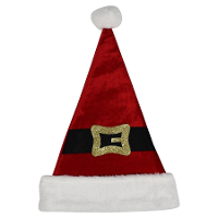 Kerstmuts   kerstman riem   rood   30 x 45 cm   voor volwassenen