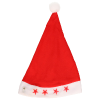 Kerstmuts met lampjes   rood met rode sterren   vilt   kinderen   verlichte kerstmuts
