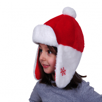Kerstmuts   pluche   rood/wit   met oorflappen   voor kinderen   wintermutsen
