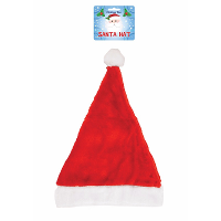Kerstmuts   rood   voor volwassenen   budgetmuts   29 x 42 cm   pluche