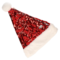 Kerstmuts   rood/zilver   veranderbare pailletten   wrijf pailletten   volwassenen