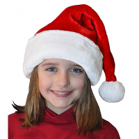Kerstmuts   voor kinderen   rood   polyester   kerstaccessoires