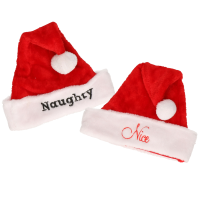 Kerstmutsen set Nice en Naughty voor volwassenen