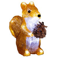 Kerstverlichting figuur   eekhoorn   met dennenappel   20 x 9 x 19 cm   20 LED lampjes wit