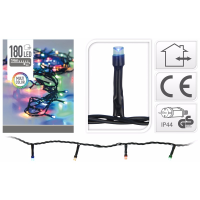 Kerstverlichting   LED lichtsnoer   180 led lampjes   gekleurd   1400 cm