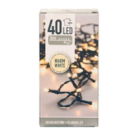 Kerstverlichting lichtsnoer   40 led lampjes   warm wit   300 cm   kerstlampjes