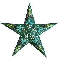 Merkloos Kerstversiering decoratie kerststerren turquoise/blauw 60 cm