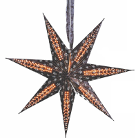 Kerstversiering Zwarte Kerststerren   60 cm   Papieren Ster