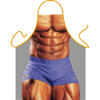 Keukenschort Gespierde Macho man   fun cadaeau met foto print   Heren   BBQ schort   Bodybuilder