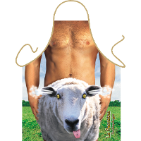 Keukenschort Man met schaap   fun cadaeau met foto print   Heren   BBQ schort   Suggestief