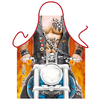 Keukenschort Motorrijder/Biker   fun cadaeau met foto print   Heren   BBQ schort