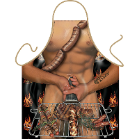Keukenschort Naakte Man met vlees   fun cadaeau met foto print   Heren   BBQ schort   Suggestief