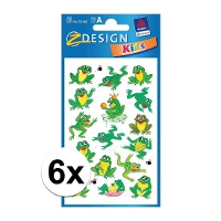 Kikker dieren stickers   6x vellen van 12 x 7.5 Cm   agenda hobby stickers