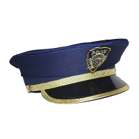 Kinder politiepet   blauw met goud   Agenten   Carnaval verkleed hoeden