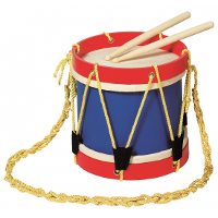 Kinder trommel van hout   20 x 21 cm   speelgoed instrumenten