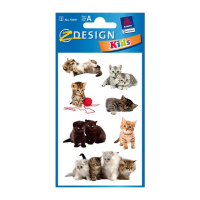 Kitten stickers   3 vellen   glitters   relief