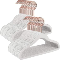 Kledinghangers voor Kinderen   Set van 50   Fluweel   Anti Slip   Wit
