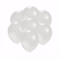 Kleine metallic ballonnen   wit   50x stuks   Feestartikelen en versieringen   rond   13 cm