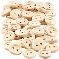 Knopen   hout   50x   11 mm   blanco   4 gaats   hobby/naaien
