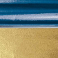 Knutsel folie   blauw/goud   50 x 80 cm   dubbelzijdig