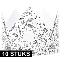 Knutsel kroontjes/kronen maken   10x stuks   om in te kleuren   voor kinderen   Karton   Verjaardag