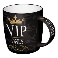 Koffie drink Mok voor VIP persons   zwart   33 cl   cadeau mokken collega/papa/mama/verjaardag