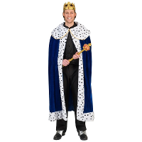 Koning cape/mantel voor volwassenen   carnaval verkleedkleding   blauw   heren   one size