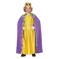 Koning mantel   paars/geel   kinderen   De 3 koningen kostuum   kerst verkleedkleding
