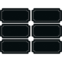 Krijtbord etiketten/stickers   6x stuks   rechthoekig   herschrijfbaar   Keuken labels   7 x 3 cm