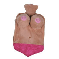 Kruik   sexy vrouw   met borsten en roze slip   1,5 liter   35 x 20 cm   warmwaterkruik