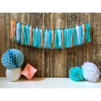 Kwast tassel slinger   5 meter   pastel   30 tassels   DIY   zelf in elkaar zetten   feest slingers