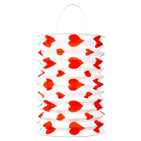 Lampion   rode hartjes   2x stuks   28 cm   papier   Valentijn   bruiloft   versiering
