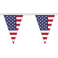Landen vlaggenlijn/vlaggetjes   USA/Amerika   500 cm   polyester   binnen/buiten   versiering