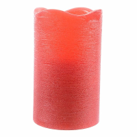 Merkloos LED kaars/stompkaars rood rustiek 12,5 cm van was