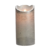LED kaars/stompkaars zilver 15 cm flakkerend   Kerst diner tafeldecoratie   Home deco kaarsen