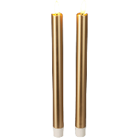 Led kaarsen/dinerkaarsen   2x stuks   goud   25 cm   batterij   met afstandsbediening