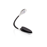 LED leeslampje met klem   buigbaar   op batterijen   zwart   boeken lezen   25 cm