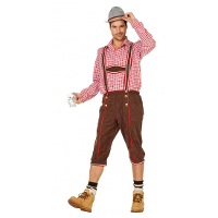 Lederhosen   bruin   heren   Tirolerbroek   Oktoberfest broek   bierfeest   apres ski